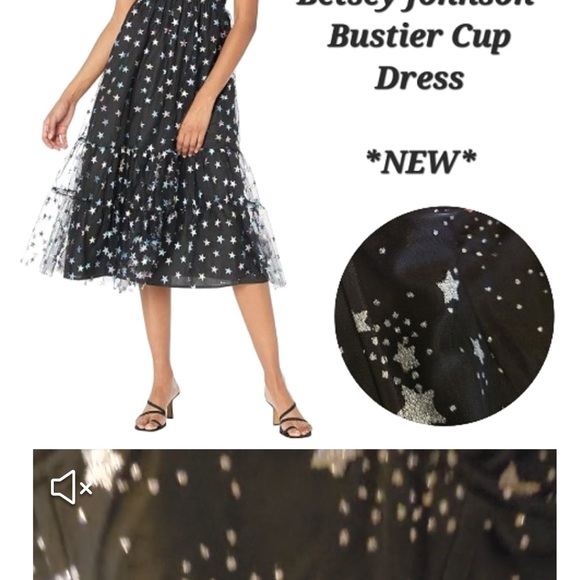 Betsey Johnson Black and Silver Star Dress - Picture 1 of 12